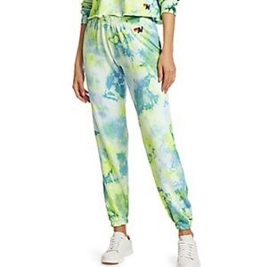 Tie Dye Neon Yellow Sweatpants from Aviator Nation Size L